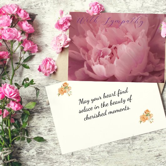 Carte élégante de sympathie Peony
