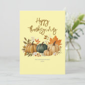 Carte élégante de Thanksgiving d'automne (Debout devant)