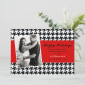 Carte élégante de vacances de pied-de-poule (Debout devant)