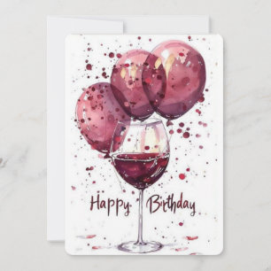 Carte élégante de verre à vin pour Joyeux Annivers