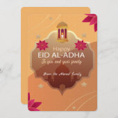 Carte élégante de vœux pour l'Aïd al-Adha Moubarak (Devant / Derrière)