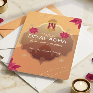 Carte élégante d'Eid al-Adha Mubarak