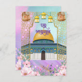 Carte élégante d'Eid Moubarak (Devant / Derrière)