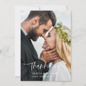 Carte élégante du Mariage Merci photo Script (Devant)
