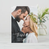Carte élégante du Mariage Merci photo Script (Debout devant)