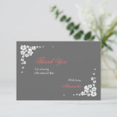 Carte élégante du Merci 3.5x5 de jeune mariée (Debout devant)