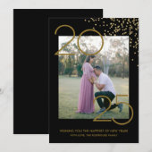 Carte élégante du Nouvel An, carte de vacances pho (Devant / Derrière)