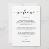 Carte élégante et belle de programme de mariage (Dos)