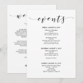 Carte élégante et belle de programme de mariage (Devant / Derrière)