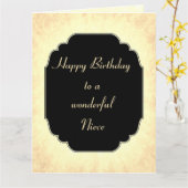 Carte Elégante et élégante Joyeuse Nèce d'anniversaire (Fleur jaune)