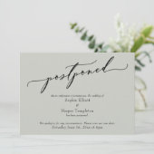 Carte Élégante et Simple de Mariage Reporté Vert S (Debout devant)