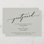 Carte Élégante et Simple de Mariage Reporté Vert S (Devant / Derrière)