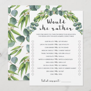 Carte Élégante Eucalyptus Wreath Bridal Voudrait-Elle Pl