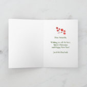 Carte Élégante famille de Noël Wreath (Intérieur)