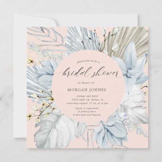 Carte élégante Fête des mariées bohème brune (Devant)