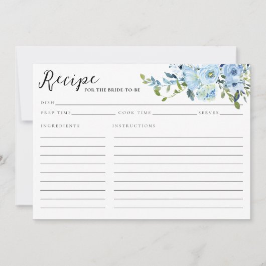 Carte Elégante Fête des mariées d'aquarelle bleu marine (Devant)