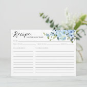 Carte Elégante Fête des mariées d'aquarelle bleu marine (Debout devant)