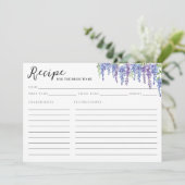 Carte Elégante Fête des mariées d'aquarelle florale viol (Debout devant)