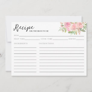 Carte Elégante Fête des mariées d'aquarelle rose pâle