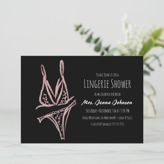 Carte Élégante Fête des mariées de lingerie Bachelorette (Debout devant)