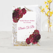 Carte Elégante Fête des mariées en marbre doré Roses rou (Fleur jaune)