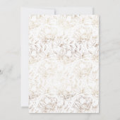 Carte Elégante Fête des mariées Florale Faux Gold (Dos)