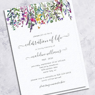 Carte Élégante fête Fleur sauvage de la vie funéraire