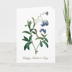Carte Élégante fleur botanique vintage Ne m'oublie pas