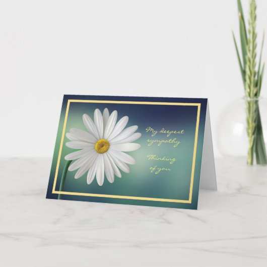 Carte Élégante Fleur de la marguerite Penser à votre sym (Devant)