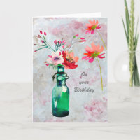 Elégante Fleurs d'aquarelle féminine Anniversaire