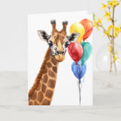 Carte Elégante Giraffe Celebration Card (Fleur jaune)