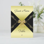 Carte élégante Gold & Black Decorative Bow Table C (Debout devant)
