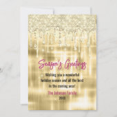 Carte Elégante gouttes d'or parties scintillant Noël Nou (Devant)