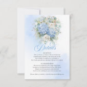 Carte élégante hydrangea bleu détails or (Devant)