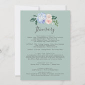 Carte Élégante Hydrangée Bleue Bienvenue Lettre & Itinér (Dos)