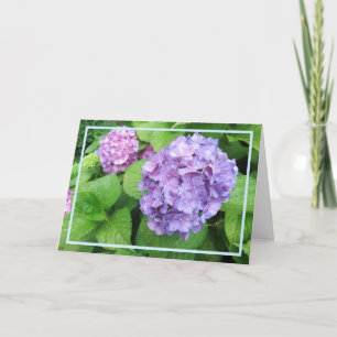 Carte Élégante Hydrangée violette moderne Sympathie phot