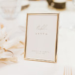 Carte Élégante ivoire et calligraphie beige Numéro de ta<br><div class="desc">Le design présente une police manuscrite et un design moderne minimaliste. Conçu pour coordonner avec pour la collection de Faire-part de mariage "Glam naturel". Pour modifier les détails, cliquez sur "Personnaliser ce modèle", "Détails". Pour déplacer le texte ou modifier la taille, la police ou la couleur, cliquez sur "Modifier à...</div>
