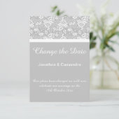 CARTE ÉLÉGANTE LACE BLANCHE EN ARGENT MODIFIER LA DATE (Debout devant)