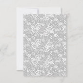 CARTE ÉLÉGANTE LACE BLANCHE EN ARGENT MODIFIER LA DATE (Dos)