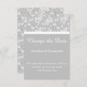 CARTE ÉLÉGANTE LACE BLANCHE EN ARGENT MODIFIER LA DATE (Devant / Derrière)