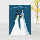 Carte Élégante Lesbienne Mariage Félicitations Deux Mari (Fleur jaune)