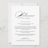 Carte Élégante lettre de bienvenue du Mariage de calligr (Devant)