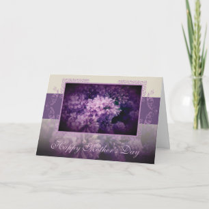 Carte Elégante Lilac Floral "Fête des Mères"