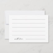 Carte Elégante liste de mariage minimaliste (Dos)