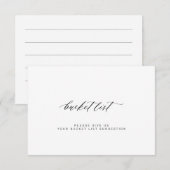 Carte Elégante liste de mariage minimaliste (Devant / Derrière)