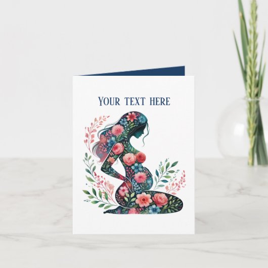Carte Élégante maman enceinte ajouter du texte n'importe (Devant)