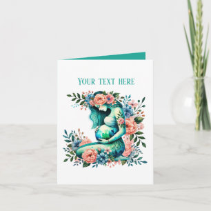 Carte Élégante maman enceinte ajouter du texte n'importe