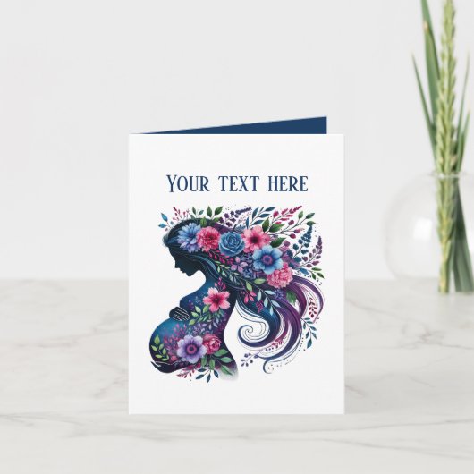 Carte Élégante maman enceinte ajouter du texte n'importe (Devant)