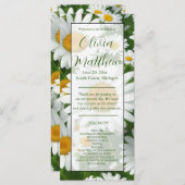 Carte Elégante marguerite blanche champs fleuris blancs (Devant / Derrière)