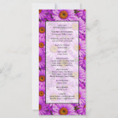 Carte Élégante marguerite florale magenta rose foncé (Dos)